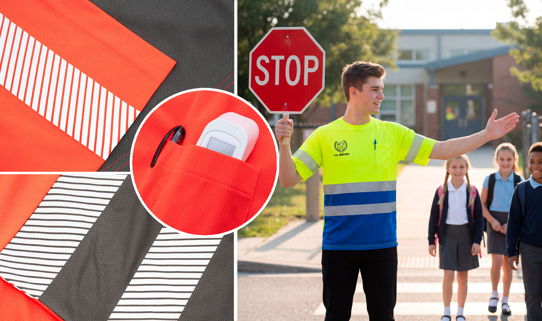 CAMISETA CON BOLSILLO Y BANDAS REFLECTANTES "ELÁST"