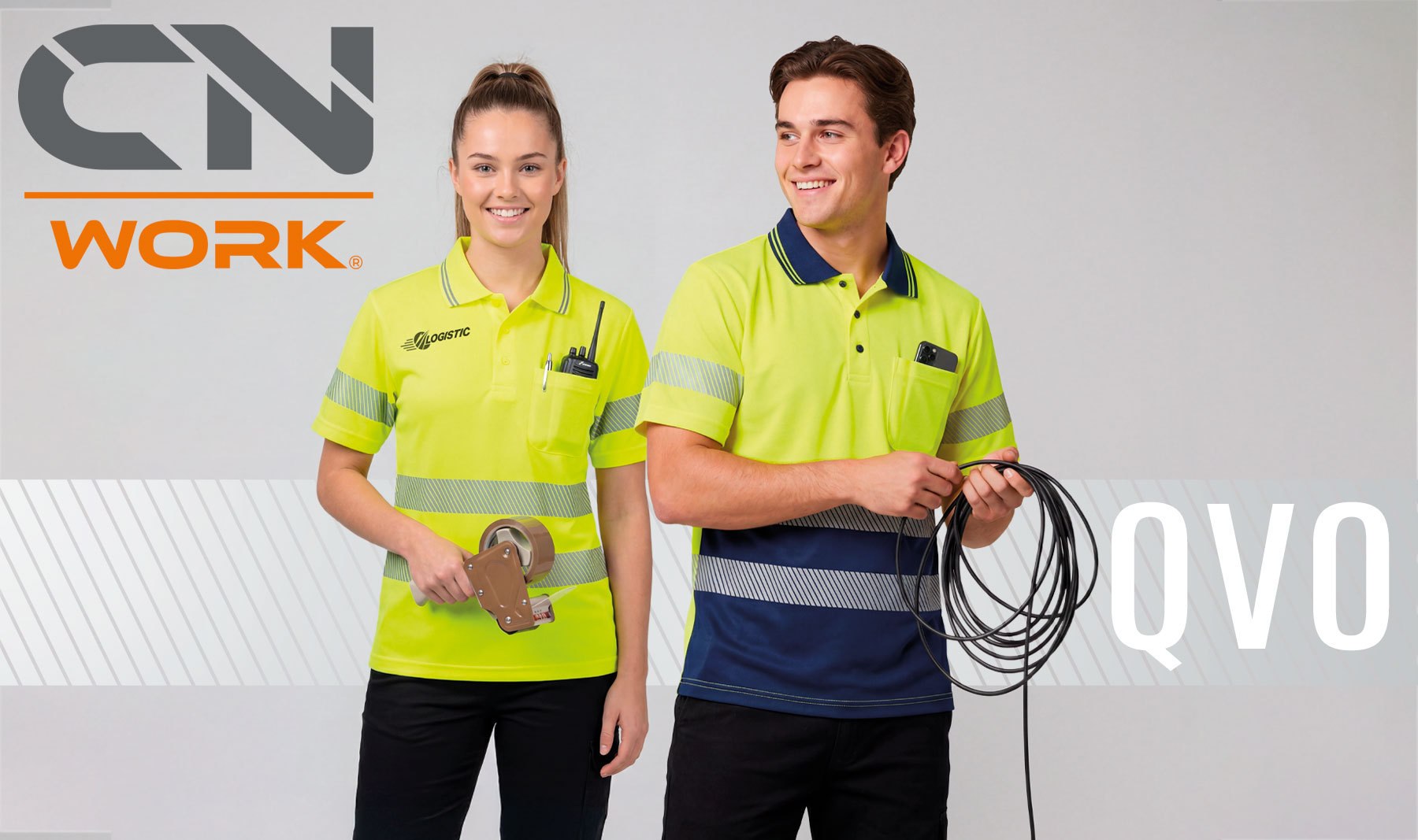 POLO CON BOLSILLO Y BANDAS REFLECTANTES ELÁSTICAS “QVO”