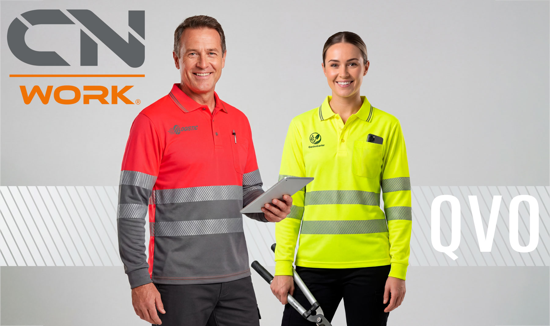 POLO MANGA LARGA CON BOLSILLO Y BANDAS REFLECTANTES “QVO”