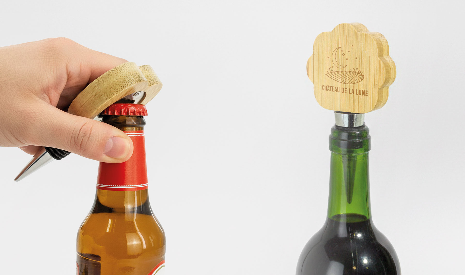 ABREBOTELLAS TAPÓN BAMBÚ NATURAL "ÁSTER"