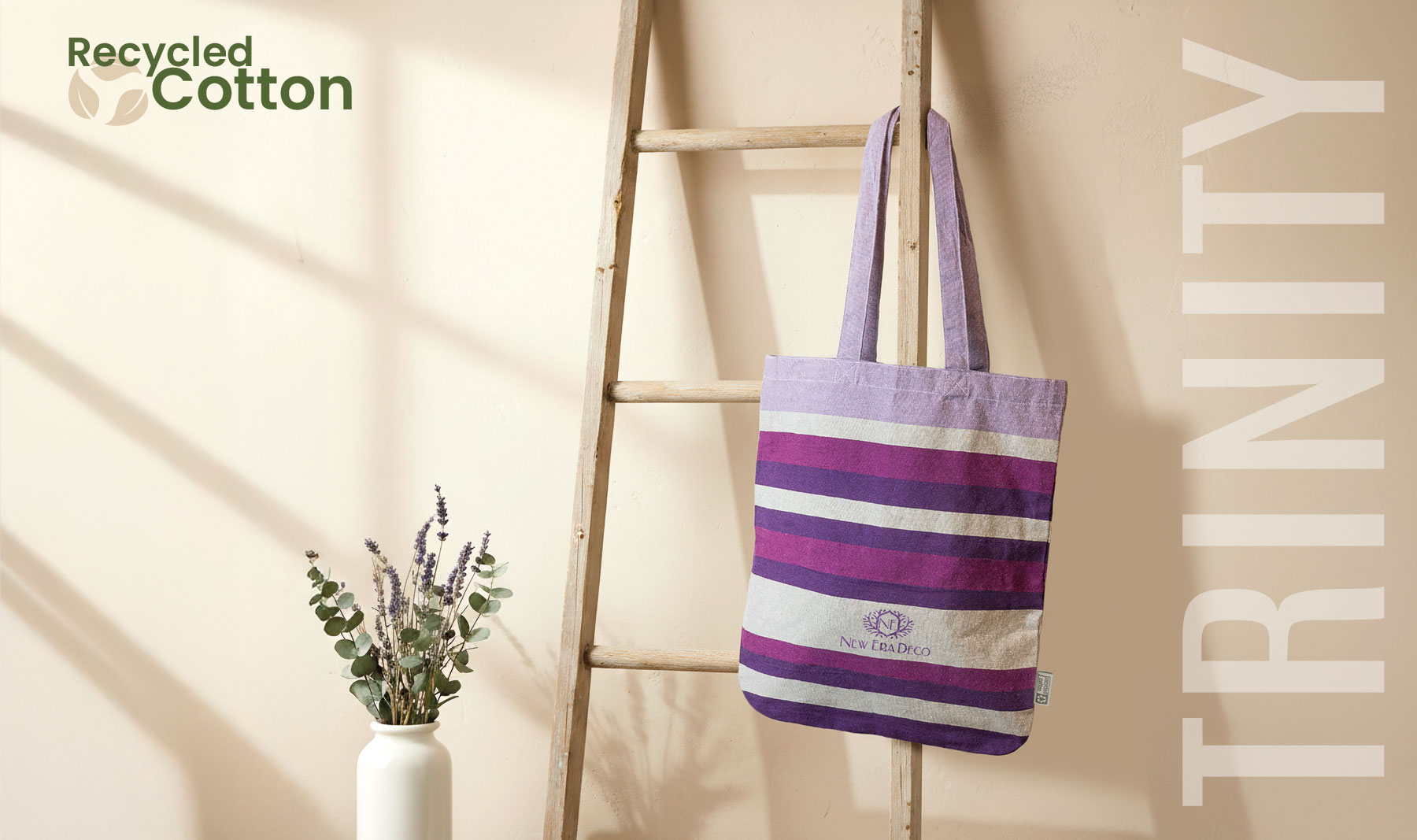 BOLSA RAYAS DE ALGODÓN RECICLADO "TRINITY"