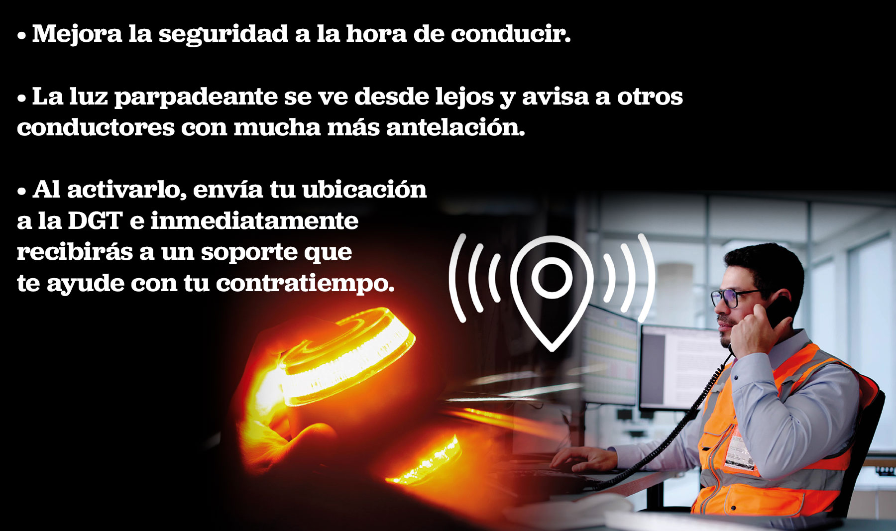 LUZ DE EMERGENCIA HOMOLOGADA V16  GEOLOCALIZADA