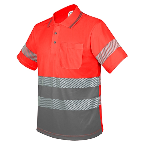 POLO CON BOLSILLO Y BANDAS REFLECTANTES ELÁSTICAS “QVO”