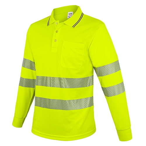 POLO MANGA LARGA CON BOLSILLO Y BANDAS REFLECTANTES “QVO”