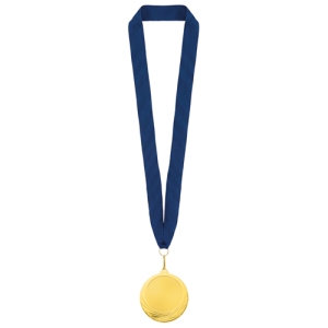 MEDALLA DE ORO "ZEUS" LANYARD MARINO