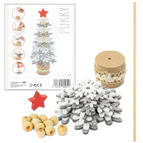 ARBOLITO DE NAVIDAD RPET Y MADERA RECICLADA "PUKKY"