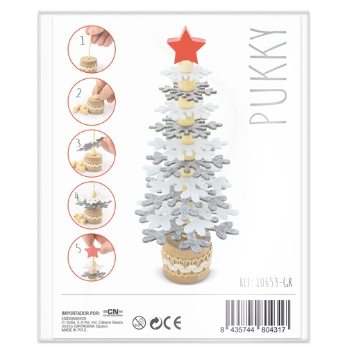 ARBOLITO DE NAVIDAD RPET Y MADERA RECICLADA "PUKKY"