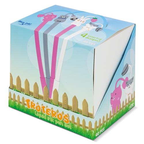 SET DE BOLÍGRAFOS TINTA LÍQUIDA "TROTEROS" (PACK 40)