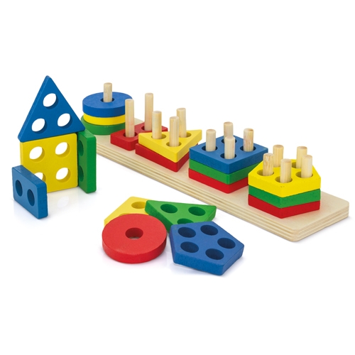 JUEGO DE MADERA BLOQUES GEOMÉTRICOS &nbsp;"DIDACTIC"