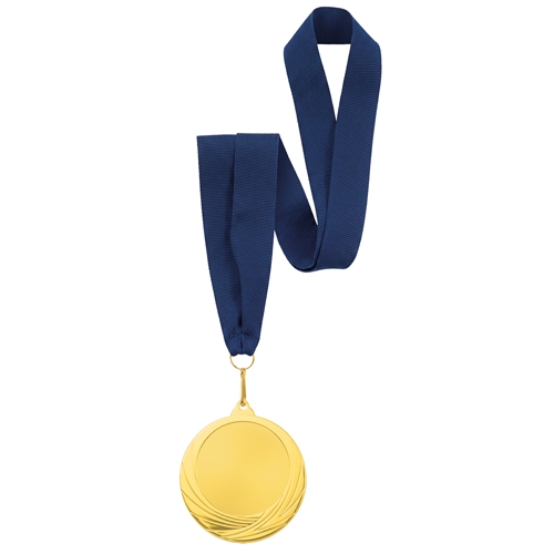 MEDALLA DE ORO "ZEUS" LANYARD MARINO