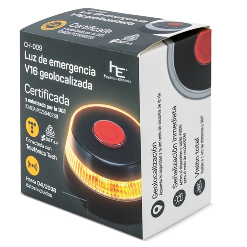 LUZ DE EMERGENCIA HOMOLOGADA V16  GEOLOCALIZADA