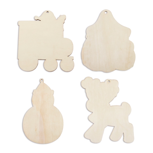 SET PIEZAS MADERA HAPPY CHRISTMAS ( 4 PCS)