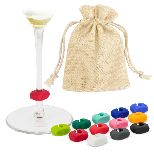 <p>SET 12 MARCADORES DE SILICONA PARA COPAS "SAZUL"</p>