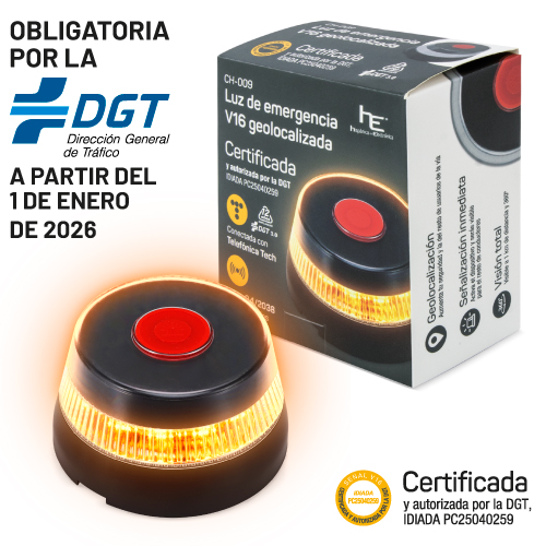 LUZ DE EMERGENCIA HOMOLOGADA V16  GEOLOCALIZADA