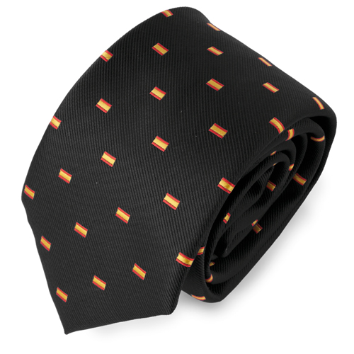 CORBATA BANDERA ESPAÑA NEGRA 