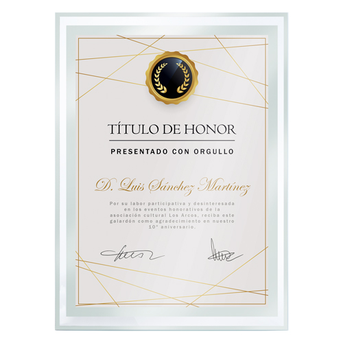 MARCO CRISTAL DIPLOMA A4 