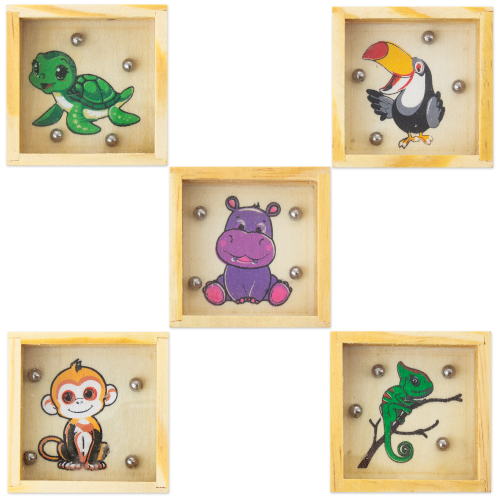 <p>SET 5 LABERINTOS DE MADERA 