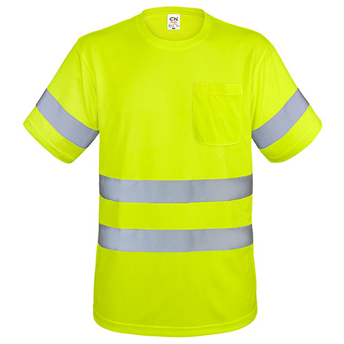 CAMISETA CON BOLSILLO Y BANDAS REFLECTANTES 