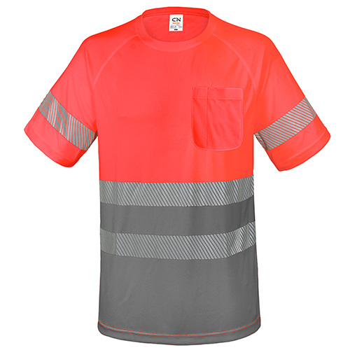 CAMISETA CON BOLSILLO Y BANDAS REFLECTANTES 